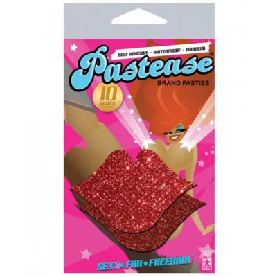 Lips Kisses Red Glitter Pasties O S