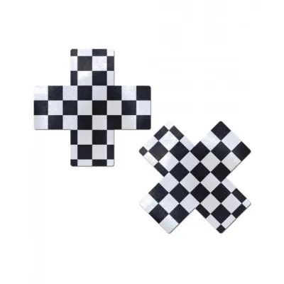 Pastease Checker Cross X Black White Pasties O S