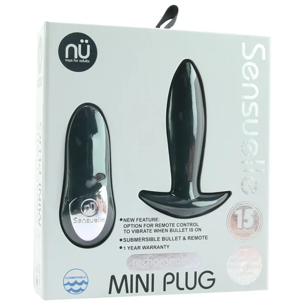 Sensuelle Remote Control Rechargeable Mini Plug Black