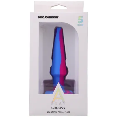 A Play Groovy Silicone Anal Plug 5 Inch Berry