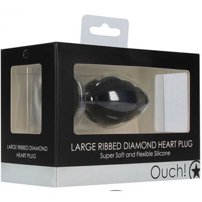 Large Ribbed Heart Butt Plug