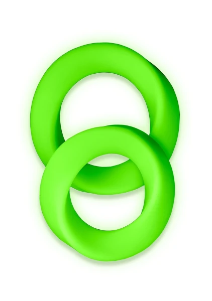 Ouch! Glow in the Dark 2-Piece Cock Ring Set — image 5 of 8