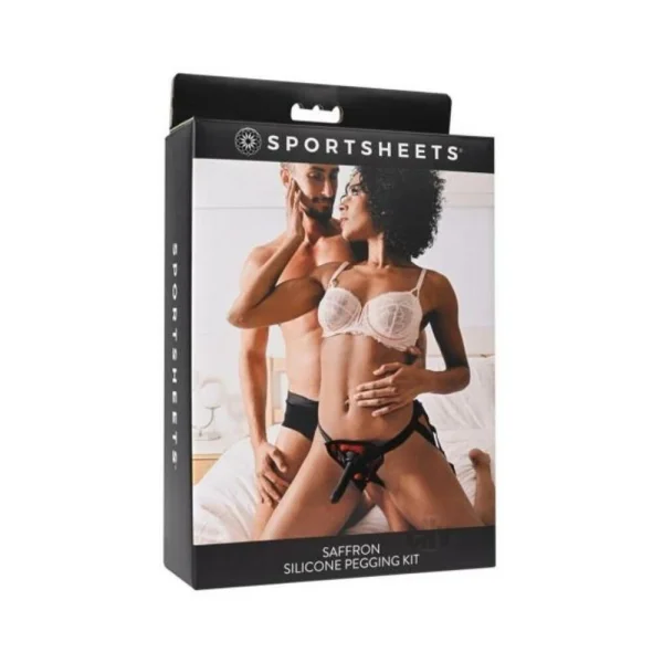 Strap-on Dildos & Harnesses: Sportsheets Saffron Silicone Pegging Kit With Adjustable Strap-on Harness & 5 In. Dildo