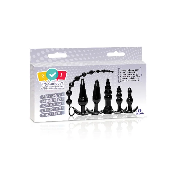 The 9's Try-Curious Anal Plug Kit - Black — image 6 of 6