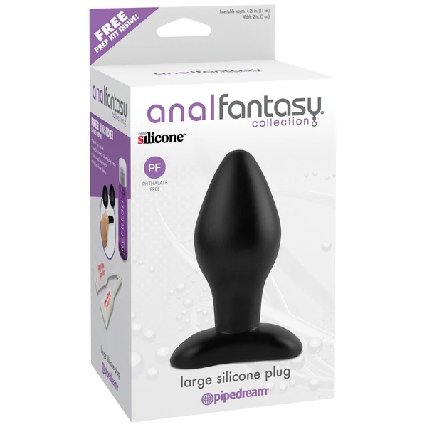 Anal Fantasy Collection Large Silicone Plug - Black — image 7 of 8