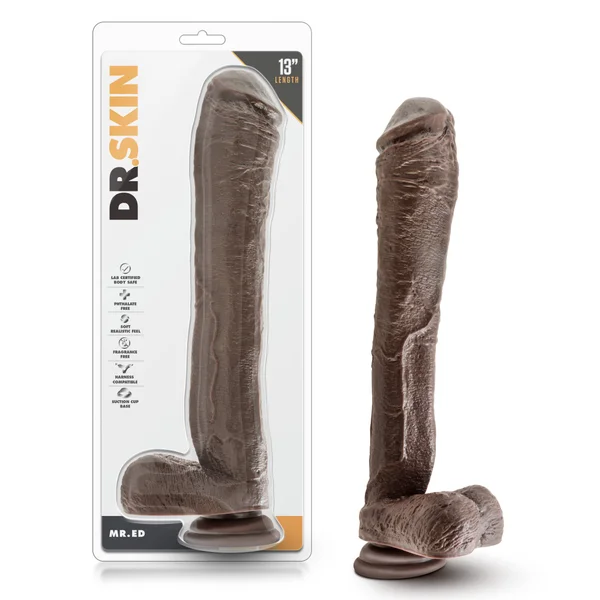 Dr. Skin Mr. Ed 13" Dildo With Suction Cup -  Chocolate — image 7 of 7