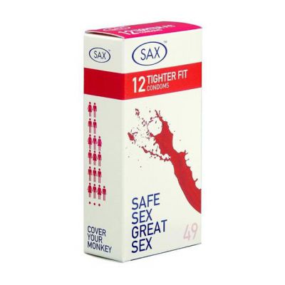 SAX 49mm Condoms Tight Fitting 12 pack