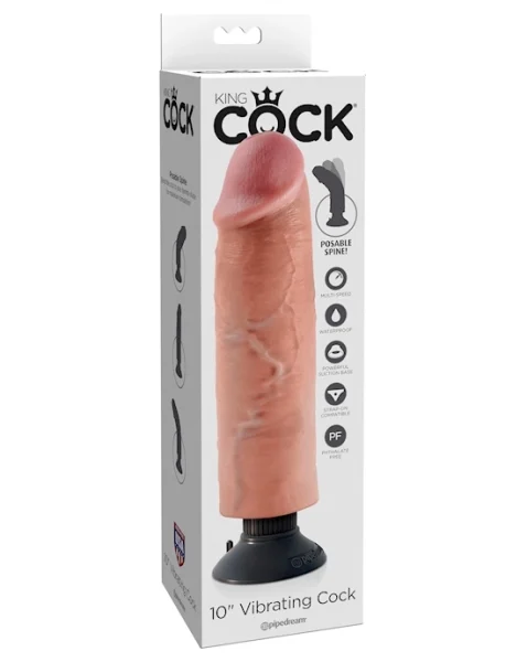 King Cock 10 Inch Vibrating Cock - Flesh - 10 Inch — image 2 of 16