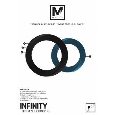 Infinity Thin Large Cockring Black Cock Ring Shop