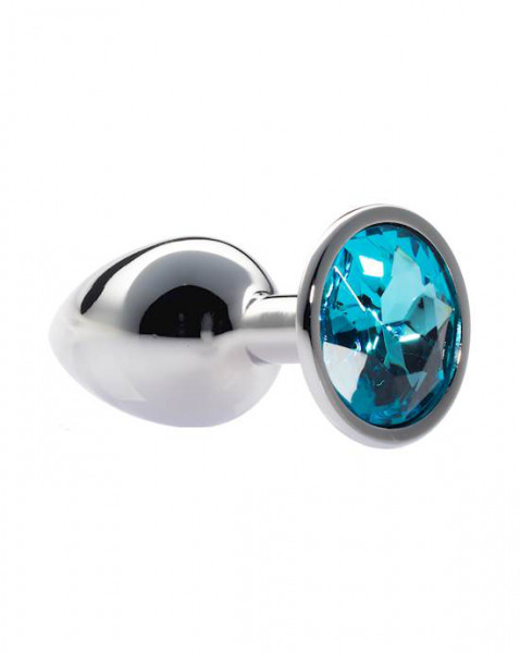 Kink Range Alloy Gem Butt Plug - 2.8 Inch - Deep Blue - Small