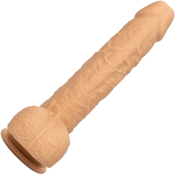 Squirting Fuck Stick 9" Vibrating Realistic Silicone Suction Cup Dildo By CalExotics - Vanilla