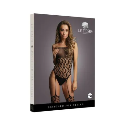 Shots Le Desir Strapless Crotchless Teddy With Stockings Black O s