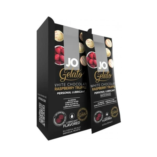 Lubricants: Jo H2o White Chocolate Raspberry Lubricant Foils 12-piece Display 0.34 Oz.
