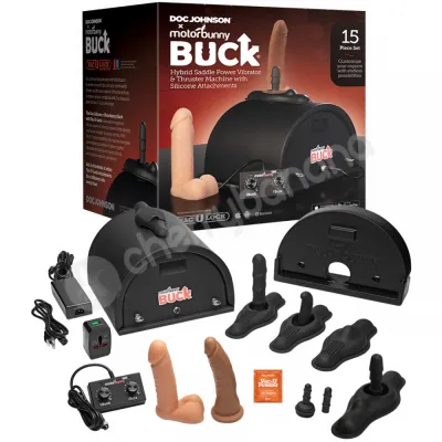 Doc Johnson x Motorbunny Buck Hybrid Saddle Power Vibrator Thruster Machine With Attachments