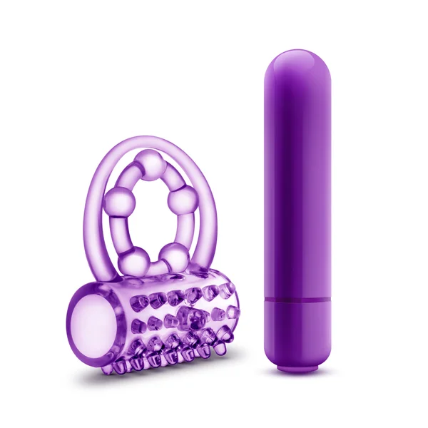 Play With Me - the Player - Vibrating Double Strap Ring - Purple — image 16 of 17