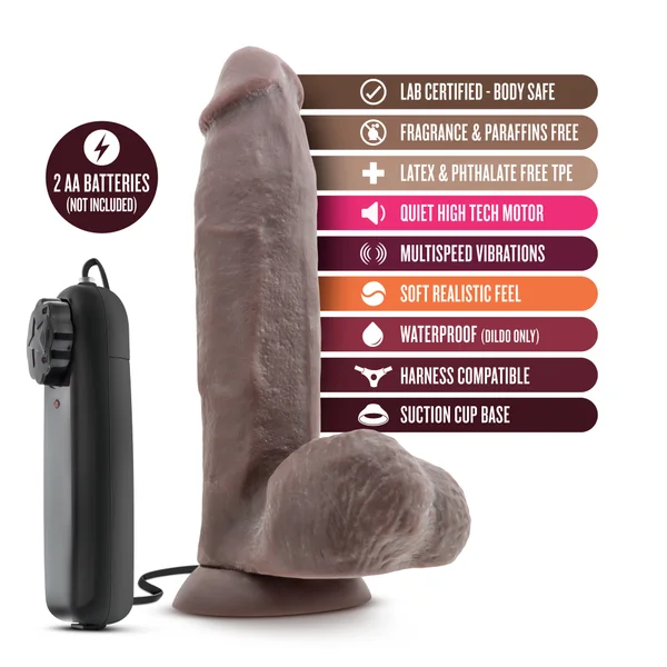 X5 Plus 8" Vibrating Realistic Cock - Chocolate — image 13 of 19