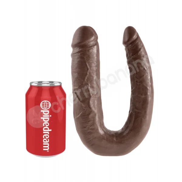 King Cock Brown U-shaped Large Double Trouble Dildo