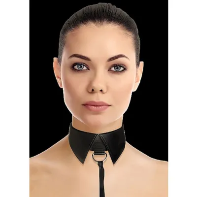 Classic Collar With Leash Black