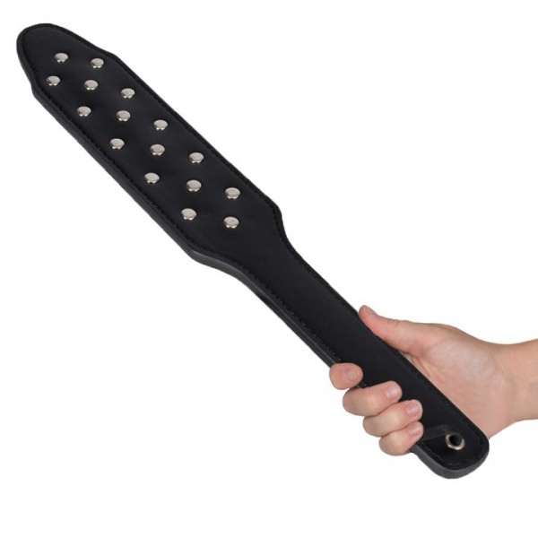 Bondara Black Faux Leather Stud Paddle – 15 Inch — image 4 of 4