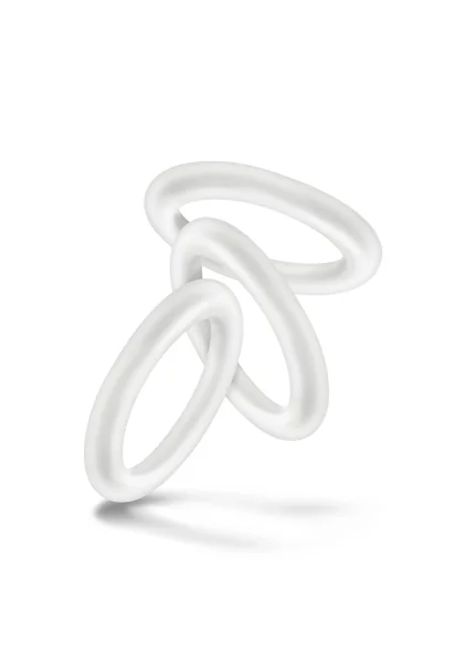 Performance VS2 Pure Premium Small Silicone Cock Rings By Blush Novelties - Glow-In-The-Dark White