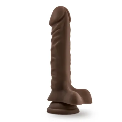 Dr Skin Plus 9 Inch Posable Dildo With Balls Chocolate