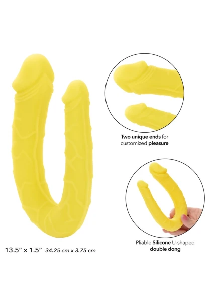 Boundless AC/DC Dong Silicone Double Dildo By CalExotics - Yellow