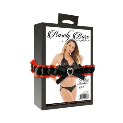 Barely Bare Peek a boo Bralette Set Black Os