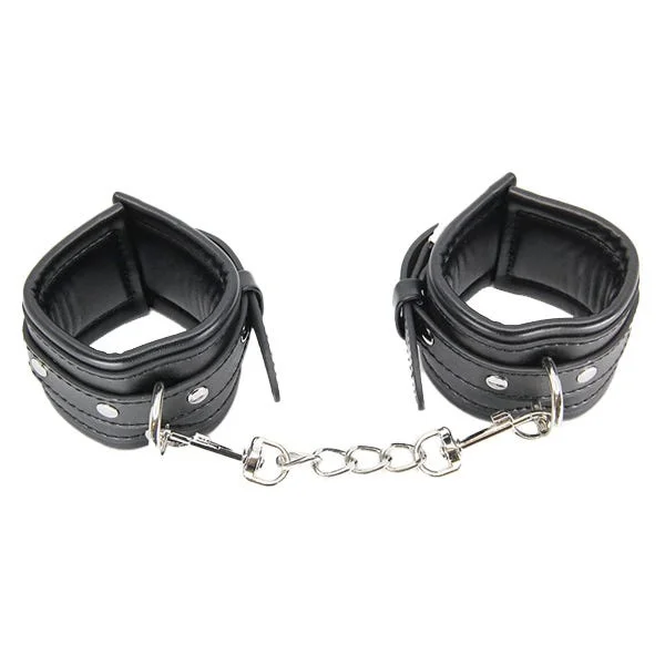 Love In Leather Faux-Leather Cuffs with Diamantes