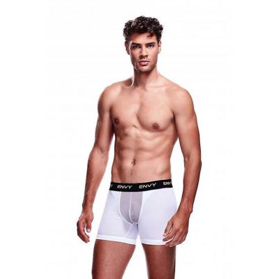 Envy Mesh Long Boxer White Large xlarge