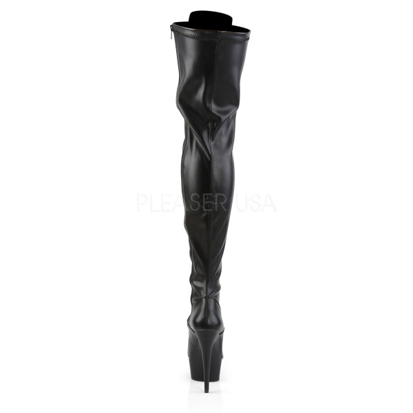 DELIGHT-3023 - 6" Lace-Up Stretch PF Thigh Boot, Side Zip — image 4 of 4