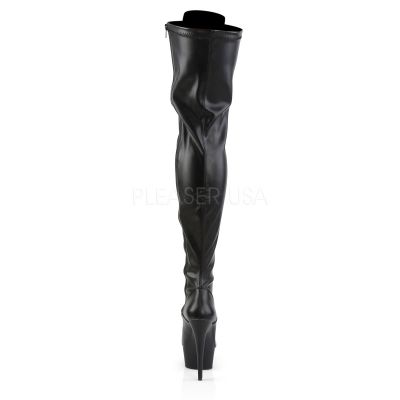DELIGHT 3023 6 Lace Up Stretch PF Thigh Boot Side Zip