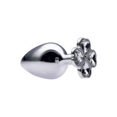 Kink Range Flower Gem Butt Plug 3 7 Inch White Large