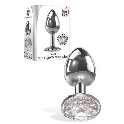 Adam and Eve 2 8 Butt Plug with Clear Gem Base
