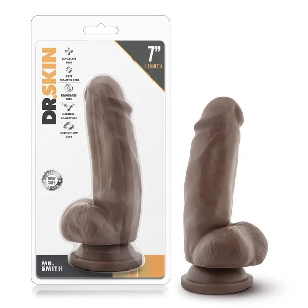 Dr. Skin - Mr. Smith 6" Dildo With Suction Cup -  Chocolate — image 8 of 8