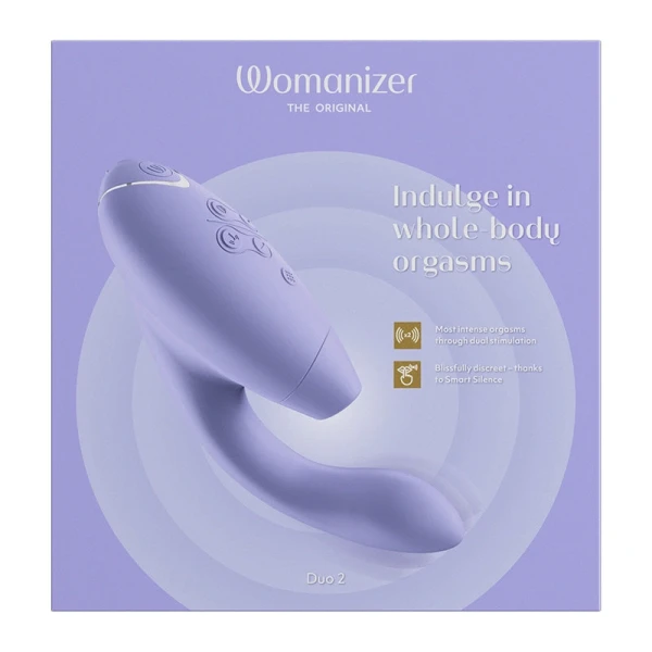 Womanizer DUO 2 Silicone Pleasure Air Clitoral & G-Spot Stimulator - Lilac