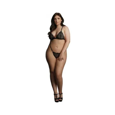 Shots Le Desir Magic Lace Velvet Lingerie Set Osx Black