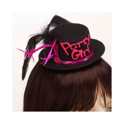Party Girl Mini Hat Hair Clip blk