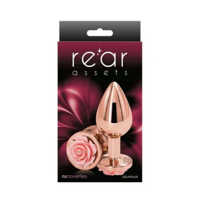 Rear Assets Rose Anal Plug Medium Pink