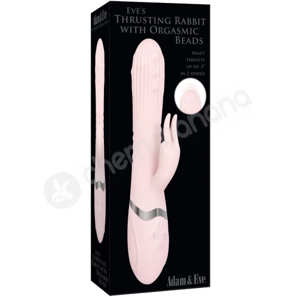 Adam & Eve Eve's Thrusting Rabbit Vibrator With Orgasmic Beads