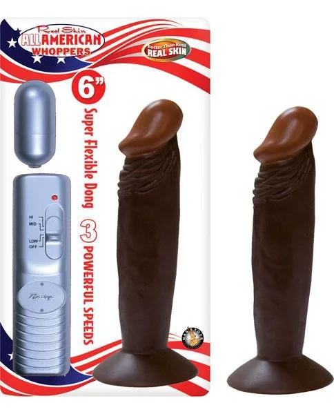 All American Whopper 6 inches Vibrating Dong Brown