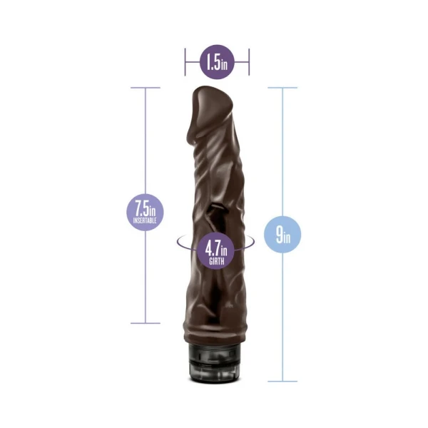 Dr Skin Vibe 6 8.75 inches Chocolate Brown Vibrating Dildo