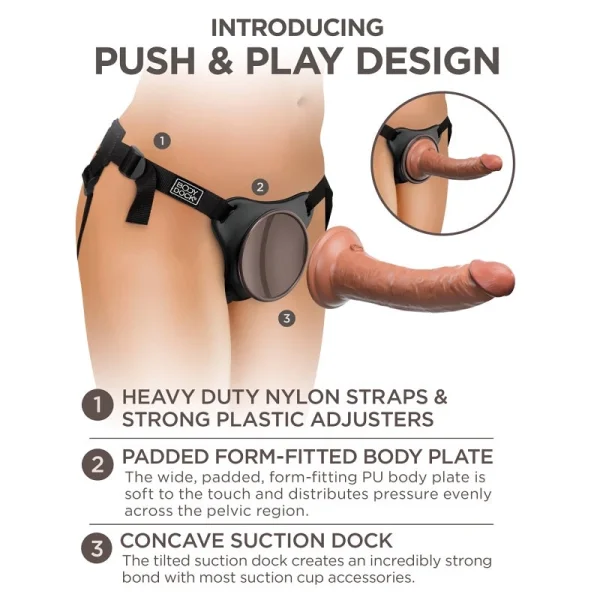 King Cock Comfy Silicone Body Dock Kit And 7 Inch Dildo