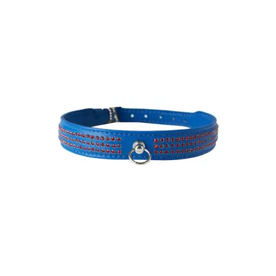 Bound X Blue Collar With Red Rhinestones