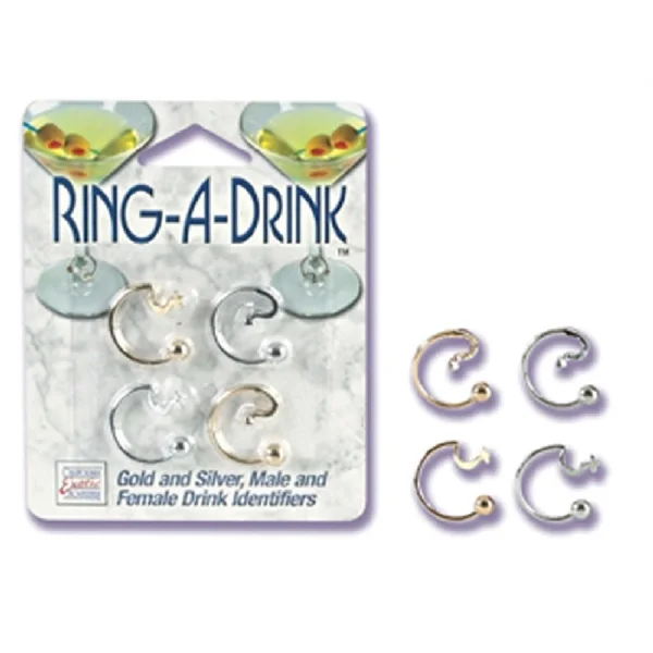 Ring a Drink Gold and Silver Male and Female Drink Identifiers — image 3 of 3