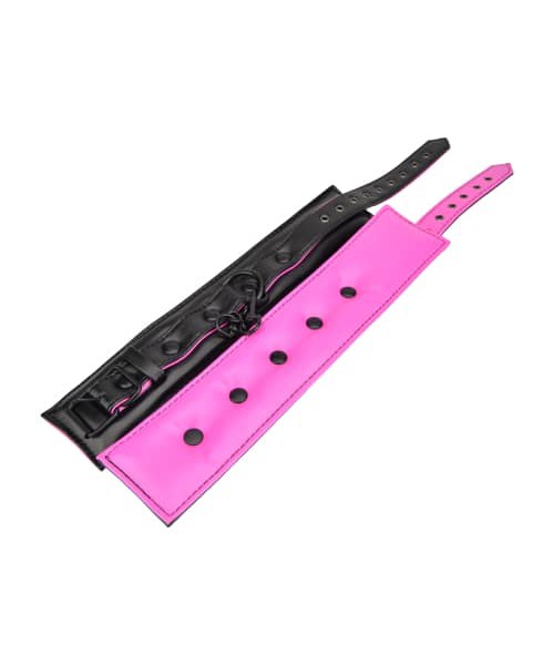 Bound to Please Pink & Black Ankle Cuffs