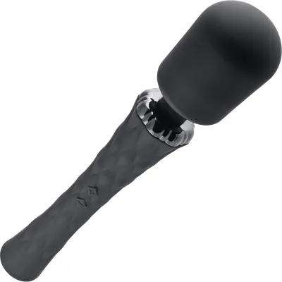 Playboy Pleasure Royal Rechargeable Silicone Vibrating Massage Wand Black