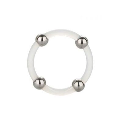 Steel Beaded Silicone C ring Clear Large