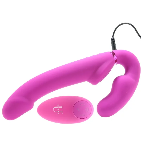 Evoke Ergo Fit Inflatable & Vibrating Silicone Strapless Strap-on with Remote Control By Strap U