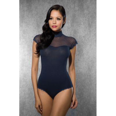 Ladies Body with Mesh Fabric Dark Blue Small