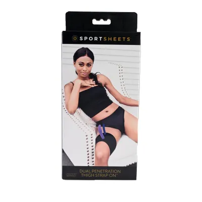 Sportsheets Dual Penetration Thigh Strap on Black